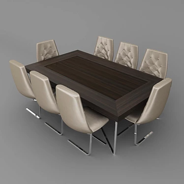 Modern Geometry Dining Table 3D model image 1 