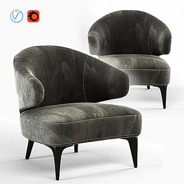 Elegant Aston Arm Chair - Showcasing Amir Sayyadi's Exquisite Design 3D model image 1 