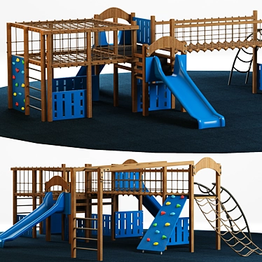 Ultimate Kids Playground Set: Slide & Climbing Fun 3D model image 1 