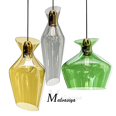 Elegant Glass Pendant Lamp Malvasia 3D model image 1 