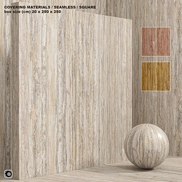 Seamless Stone Travertine Set 3D model image 1 