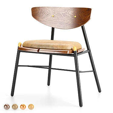 Industrial Elegance: Kink Dining Chair 3D model image 1 
