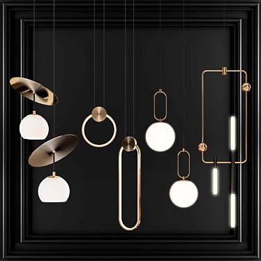 Sleek Pendant Light Set Vol.01 3D model image 1 