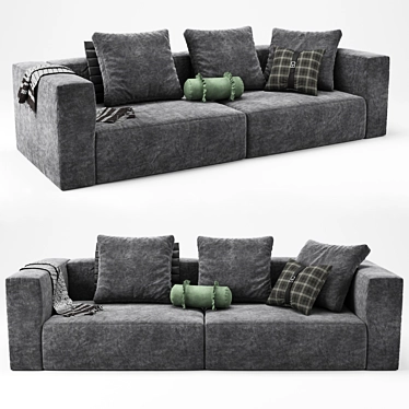 Elegant Square Design Sofa: Bellagio 3D model image 1 