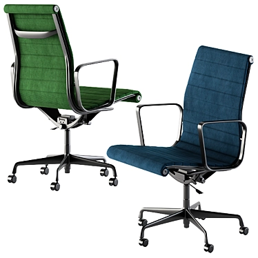 Vibrant Office Chair: Green & Blue 3D model image 1 