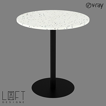 Industrial Style Concrete and Metal Table 3D model image 1 