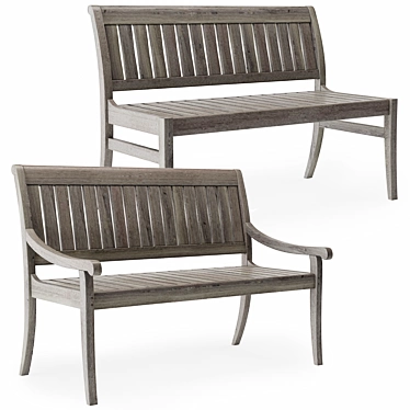 Argento Garden Bench: Stylish and Comfortable 3D model image 1 