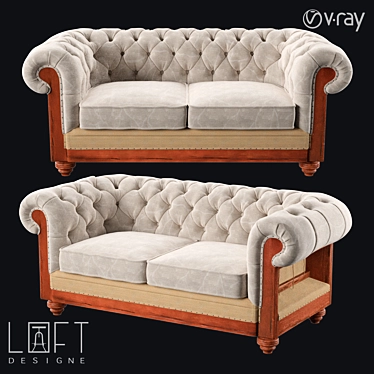 Modern Loft Sofa in 4222 Design 3D model image 1 