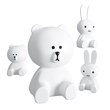 Mr Maria Lamp Collection: Miffy & Brown Bear 3D model image 1 