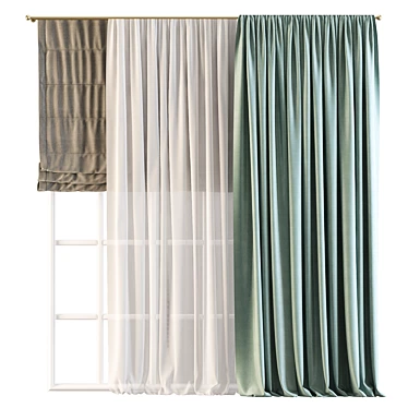 558 Curtain | High-Quality Design & Craftsmanship 3D model image 1 