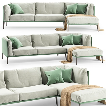 Modern Novamobili Kubi Sofa Chaise 3D model image 1 