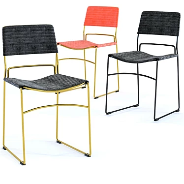 Gold Elegance: Chair Hugo Set 3D model image 1 