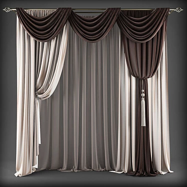 Elegant Sheer Curtains: Polys - 225004, Verts - 229281 3D model image 1 