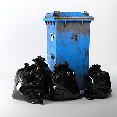 197K Poly Garbage Bin 1: Hires Renders, Turning-Table Preview 3D model image 1 