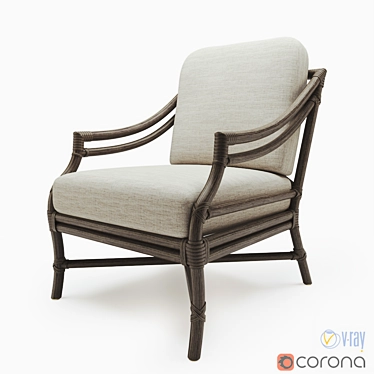 McGuire Rattan Target Chair: Timeless Elegance for Any Space 3D model image 1 