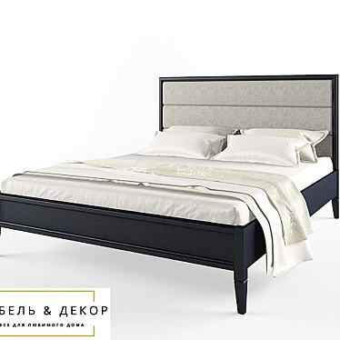 American Style Bed Collection | Saffron & Grey Agate Finish 3D model image 1 