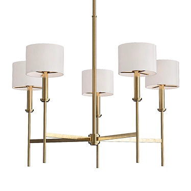 Elegant Ferrara Natural Brass Chandelier 3D model image 1 