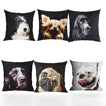 Koziel's Dog Decor Pillows 3D model image 1 