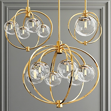 Bynoe 6-Light Statement Globe Chandelier 3D model image 1 