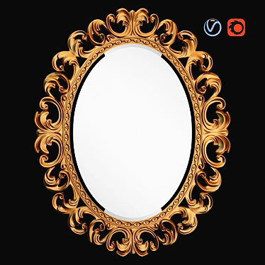 Title: Daisy Gold Mirror - Classic Art Piece 3D model image 1 