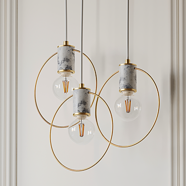 Sleek Geometric Pendant Light 3D model image 1 