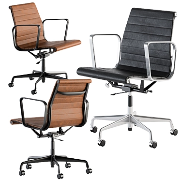 Premium Short Leather Office Chair 3D model image 1 