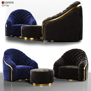 Elegant Cantori Portofino Armchair 3D model image 1 