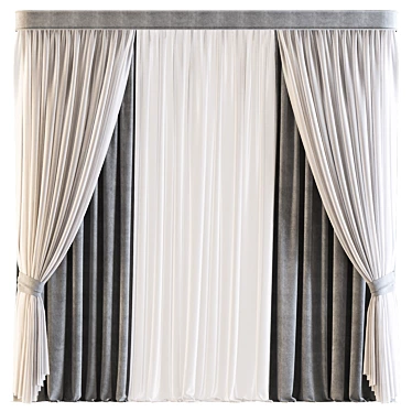 Versatile Curtain 563: Expertly Crafted & Simplistic 3D model image 1 