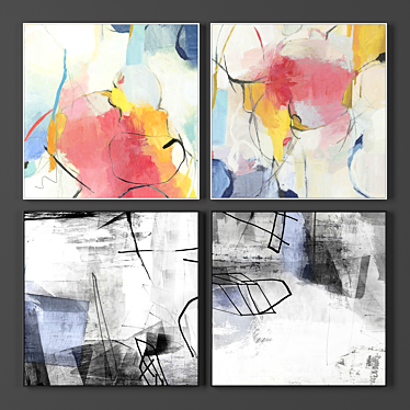 Abstract Art Frames Collection 3D model image 1 