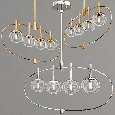 Modern Sleek Bynoe 4-Light Pendant 3D model image 1 