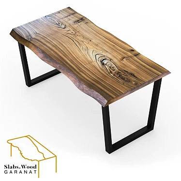 Natural Wood Slab Table 3D model image 1 