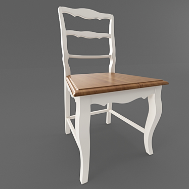 Elegant Birch Wood Chair 3D model image 1 