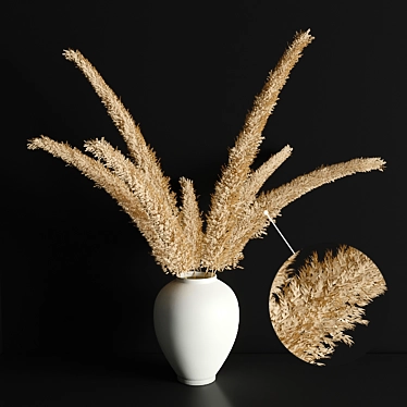 Elegant Pampas Grass Decor 3D model image 1 