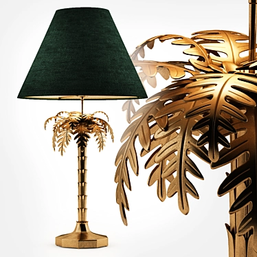 Tropical Palm Brass Lamp 3D model image 1 