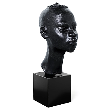 Bronze African Head Sculpture by Marguerite de Blonay 3D model image 1 