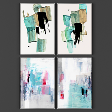 Elegant Frame Collection: 4 Frames, Various Sizes & Textures 3D model image 1 