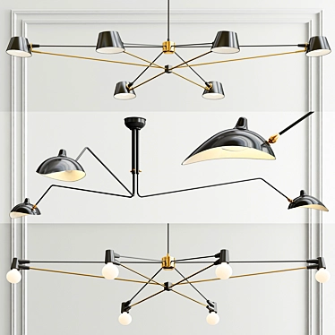 Sleek Chandelier Collection - 3 Variants 3D model image 1 