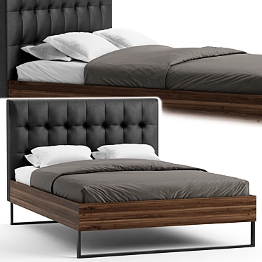 Baxton Studio Industrial Bed 3D model image 1 