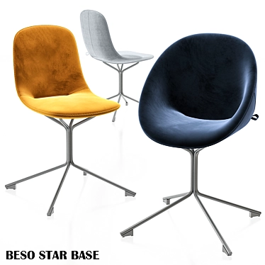 Stylish Fabric Armchair: Beso Star Base 3D model image 1 