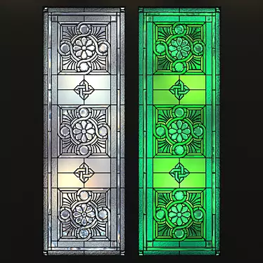 Elegant Stained Glass Window 3D model image 1 