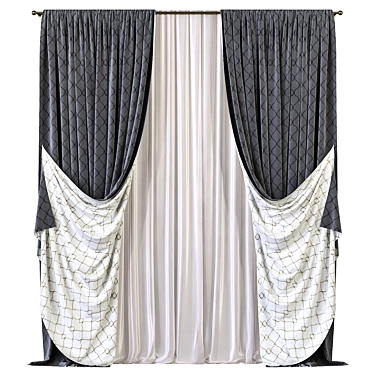 Elegant Drapes - Curtain 572 3D model image 1 