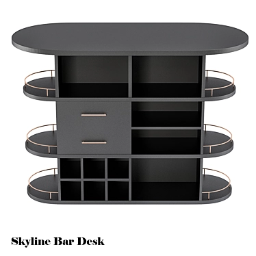  Sleek Skyline Bar Desk 3D model image 1 