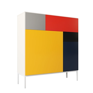 Minimalist Vision Cabinet: De Stijl Theo 3D model image 1 