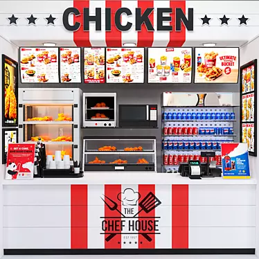 JC Fastfood Kiosk: The Perfect Blend of Food and Coffee 3D model image 1 