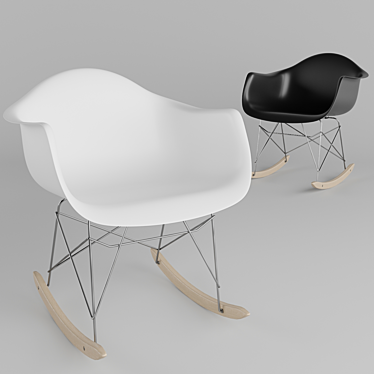 Title: Elegant Leon Rack with High-back Chair Design 3D model image 1 