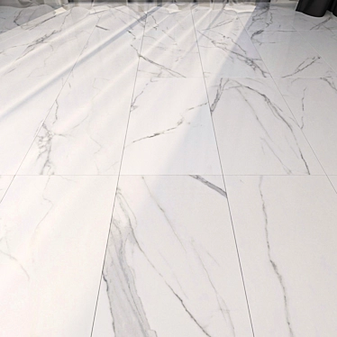 Elegant White Marble Flooring 3D model image 1 