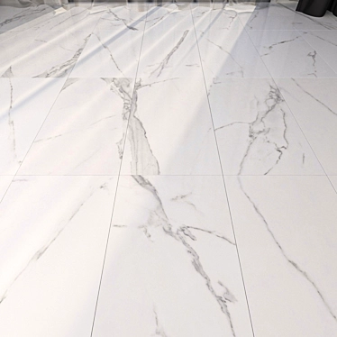 Luxury Marble Floor Set: Afyon White 3D model image 1 