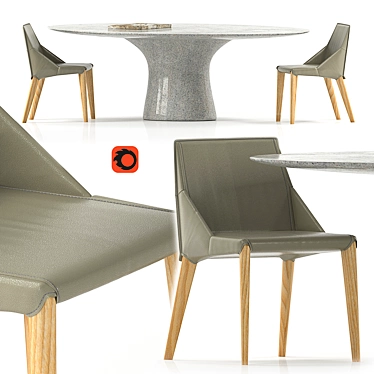 Modern Bontempi Sally Chair with Armrests 3D model image 1 