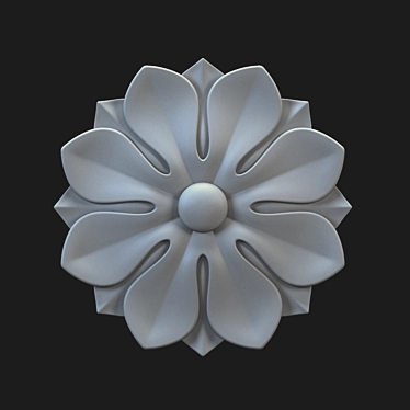 Elegant Carved Rosette Accent 3D model image 1 