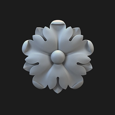 Elegant Carved Rosette Design 3D model image 1 